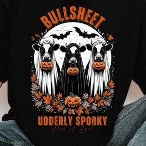 Comfort Colors Ghost Cows Halloween Shirt: Spooky Western Tee