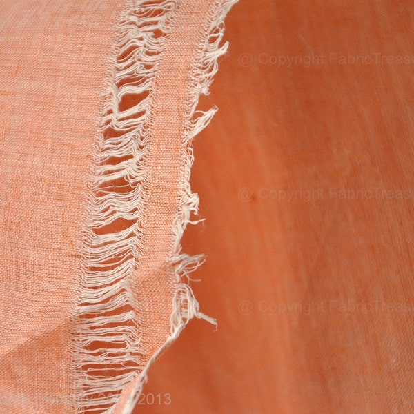 Plain Cotton Fabric. Make tank tops, casual dresses . Hand woven. Soft on skin. SUMMER BREEZE in Frosty orange.
