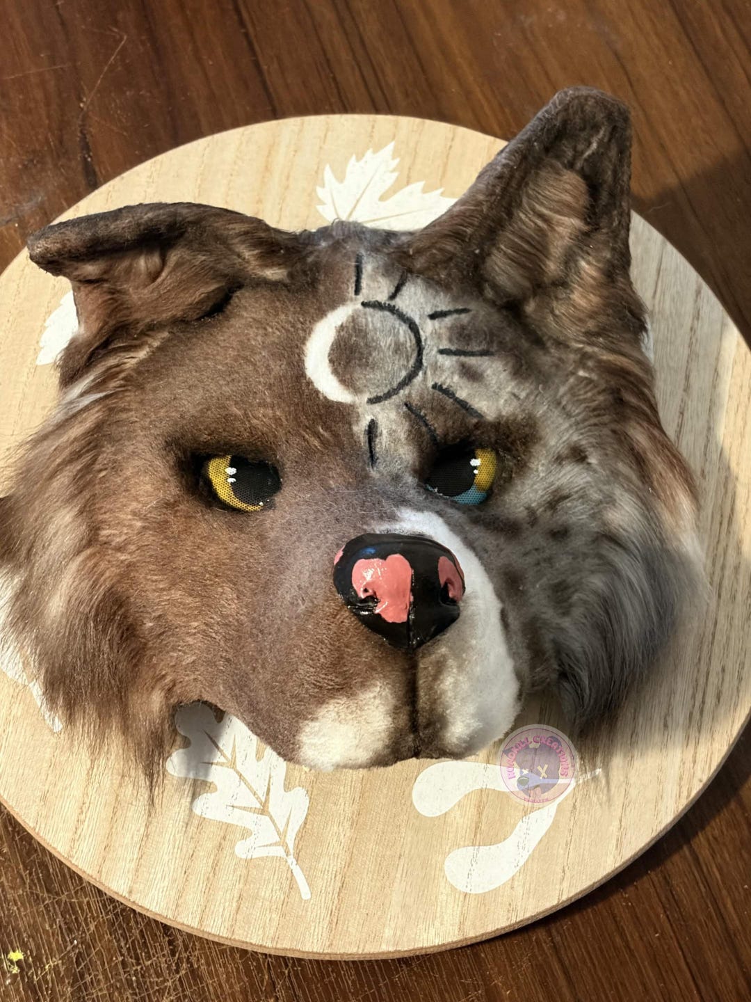 Red Merle Bordercollie Mask | Realistic Faux Fur Cosplay, Therian, K9 ...