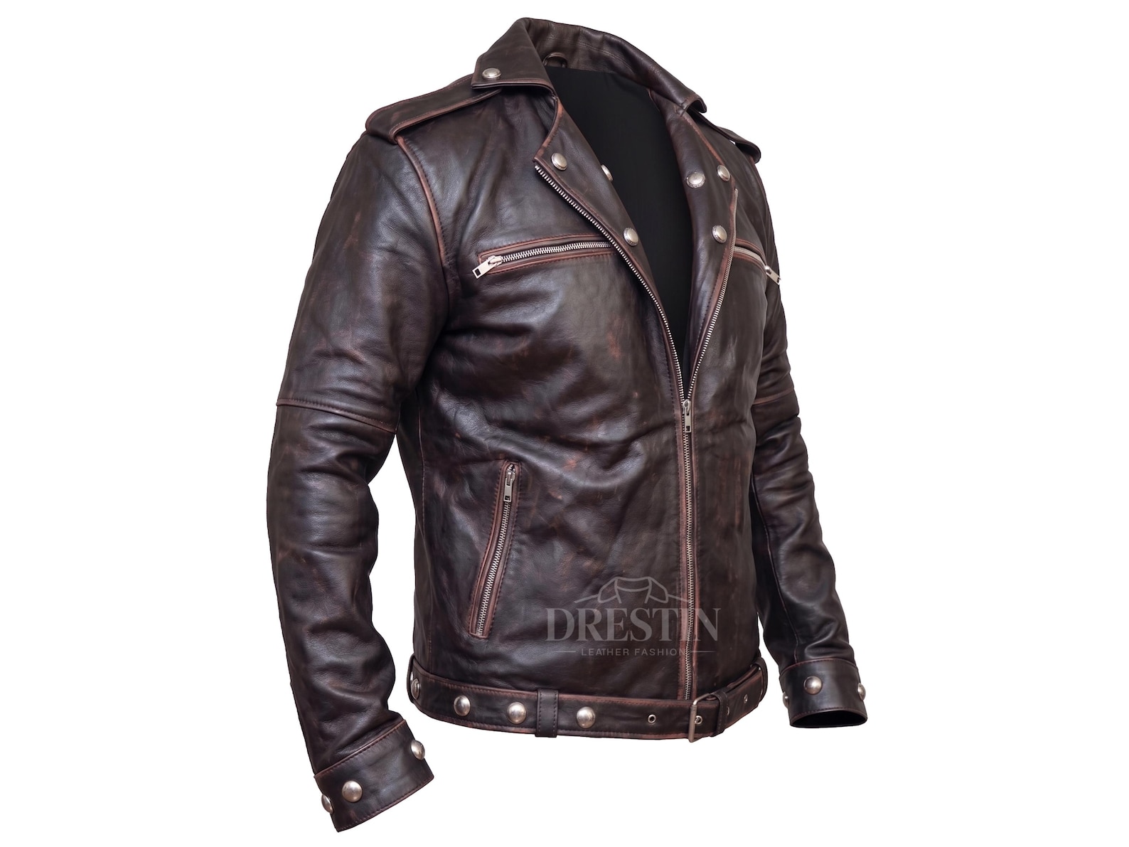 Fallout Tunnel Snakes Leather Jacket Vintage Brown Biker Jacket | Snake ...
