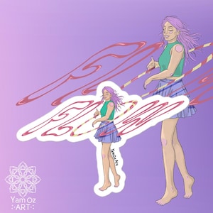 Flow Girl Hoop Sticker – Flow Artist Vinyl Sticker for Water Bottles, Laptops & Journals, hula hoop dancer gift