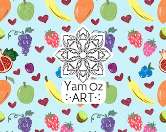 Fruit Seamless Repeat Pattern for Fabric Sublimation, Digital Prints, Seamless pattern, Fabric Design