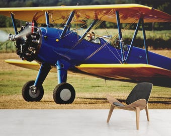 Vintage Biplane Photography Print: Boeing Stearman, Aviation Wall Art (Digital Download)