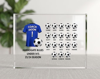 Custom Coach Appreciation Plaque,Personalized Football Coach Desk Plate ,Thank You Gift from Soccer Team, End of Season Sports Manager Gift