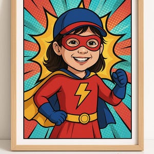 Individuelles Superhelden-Portrait Deines Kindes – Digital Cartoon Art vom Foto