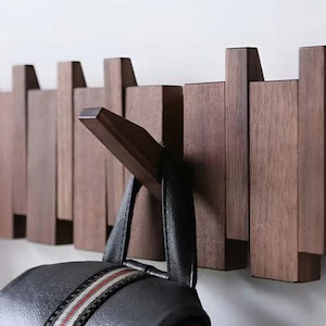 Piano Key Coat Rack: Solid Wood Magnetic Hooks, Farmhouse Decor