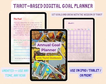 Jaarplanner met gids: afdrukbare doelen stellen, iPad/A4/US Letter (digitale download)