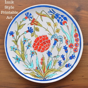 Iznik Style Tile Muster - Digitaler Download | PNG + JPG + PDF für Keramik, Becher & Plattendruck
