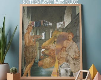Eclectische meesterwerkkunst aan de muur – Set van 5 beroemde collageprints