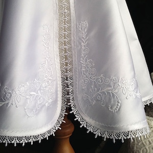 Baby Baptizm Baptism Christening cape gown in white or ivory with stunning intricate embroidery and NO hood personalised