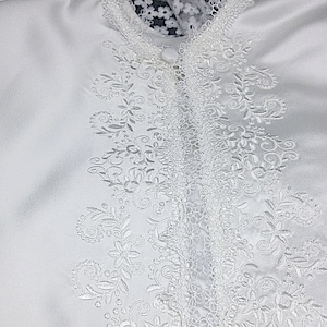 Made to ORDER Baby Baptizm Baptism Christening cape in ivory satin with intricate embroidery and gorgeous delicate lace