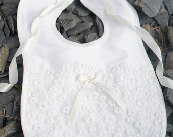 Baby Baptizm Baptism Christening bib personalized with name in silk