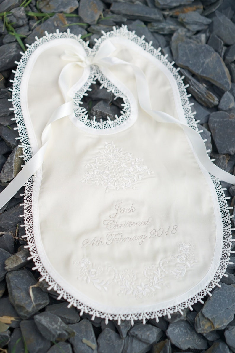 Baby Baptizm Baptism Christening Bib Personalized With Name in Etsy