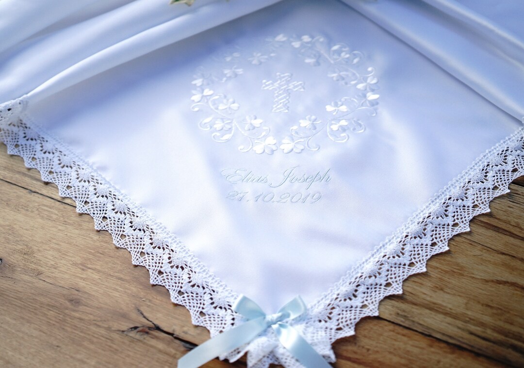 Baptizm Christening Blanket Personalized With Name, Designs for Boys