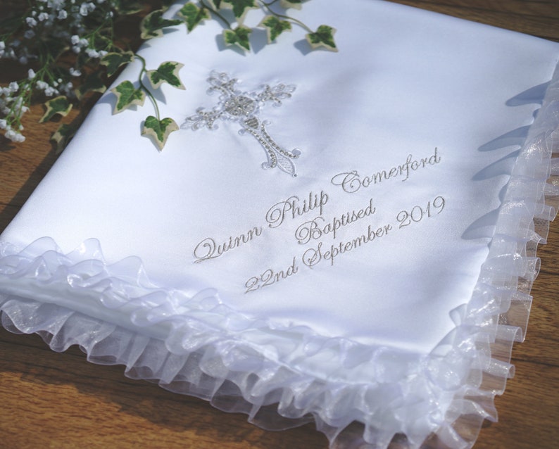 White Cream or Ivory Baby Blanket for a Baptizm Baptism or a Etsy UK