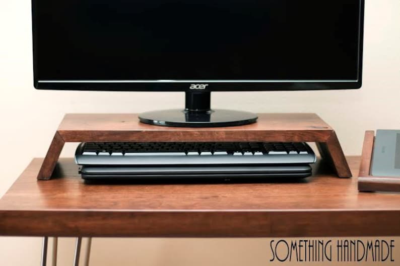 Monitor Stand Monitor Riser Computer Monitor Stand Solid WOOD Etsy