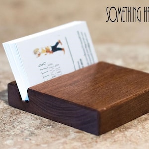 Business Card Holder  solid cherry,  wood  business card stand ,Business Card Holder for Desk