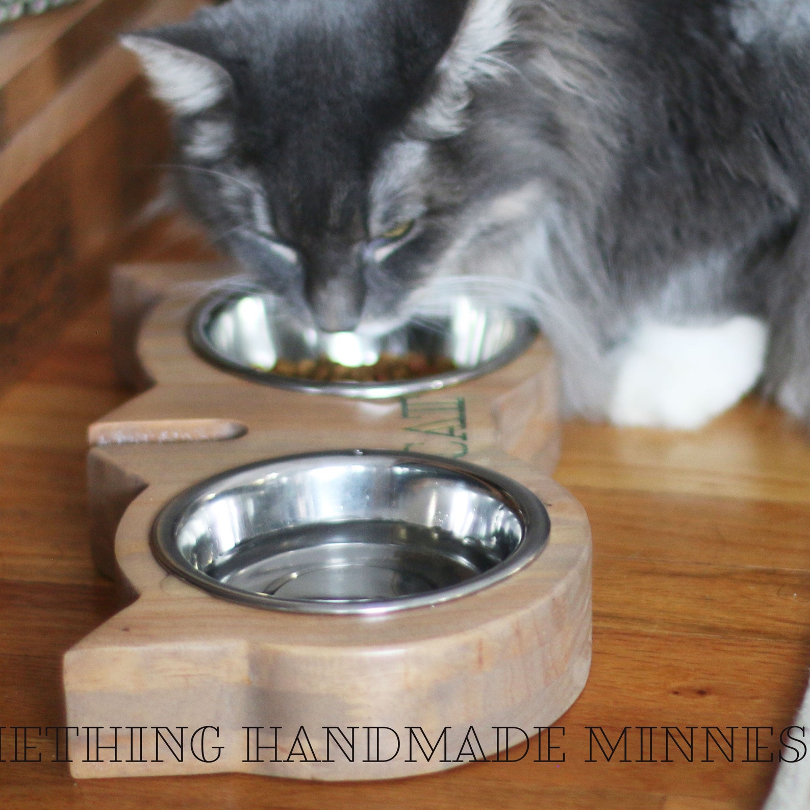 Twin Kitty Cat Dish Holder Etsy