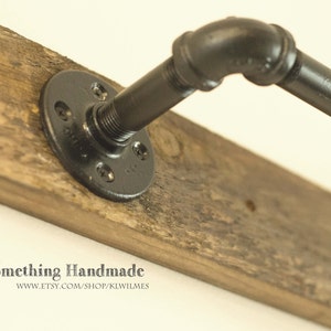 barn wood bathroom towel bar rustic 100 year old wood and black iron image 2