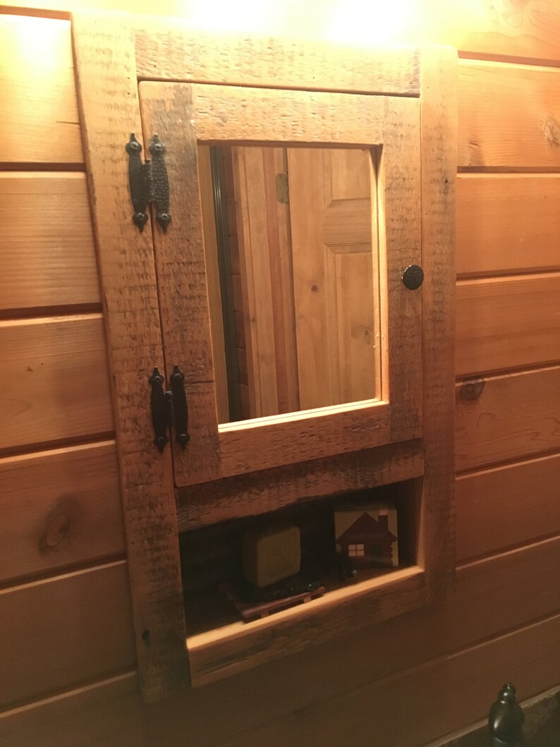 Recessed Barn Wood Medicine With Open Shelf Made From Etsy