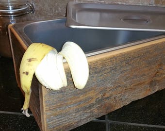 Countertop Compost Bin reclaimed 1800s barn wood