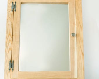 Medicine  cabinet wall mount  with mirror made from your choice of wood