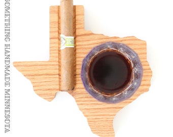 Pick your state cigar and whiskey glass pairing tray