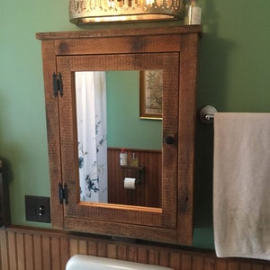 Barn Wood Medicine Cabinet With Mirror Made From Rustic Reclaimed 1800s ...