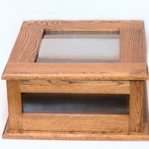 BASEBALL BASE display case solid oak cabinet shadow box image 1