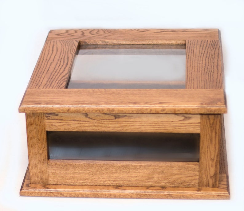 BASEBALL BASE display case solid oak cabinet shadow box image 1