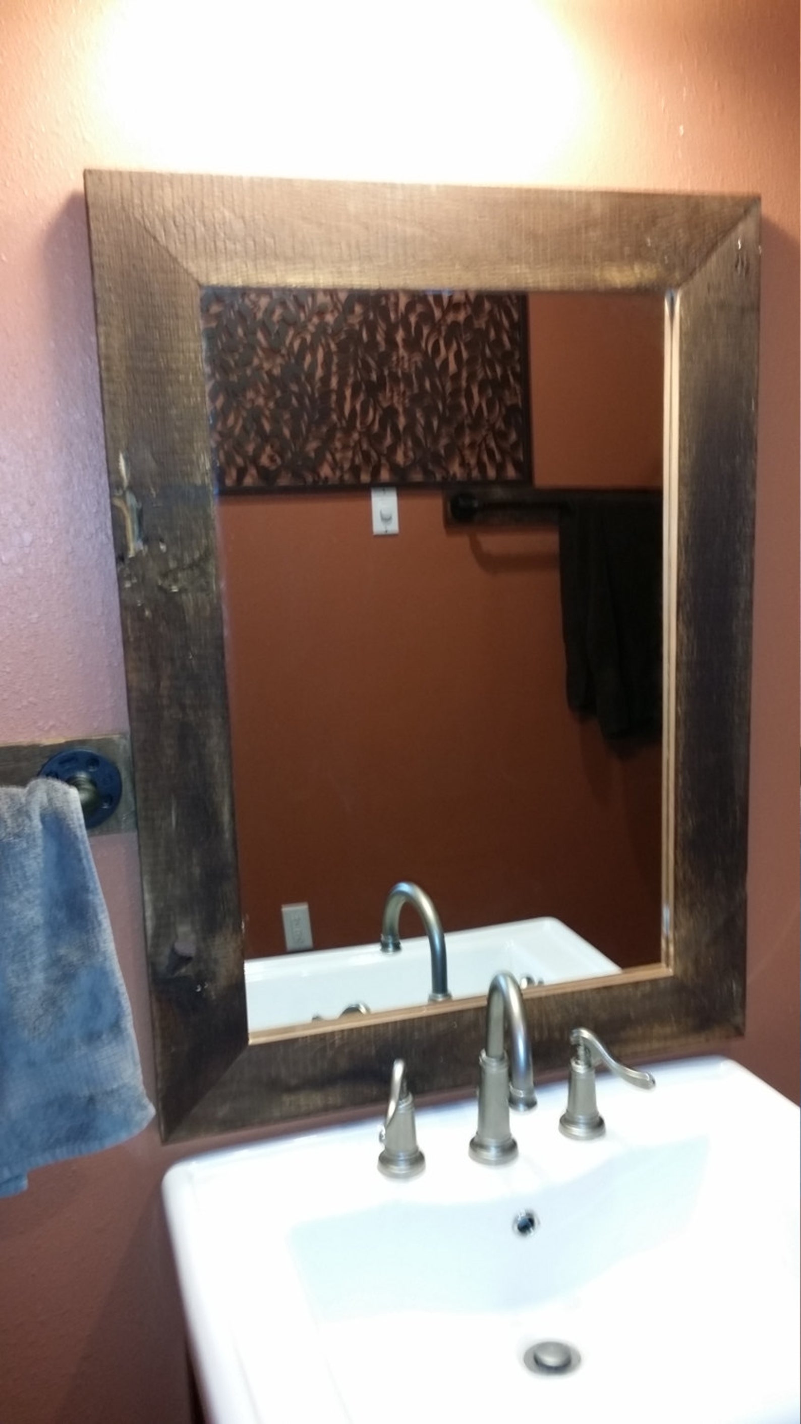 Barn Wood Framed Mirror Reclaimed Rustic Barn Wood Framed Etsy