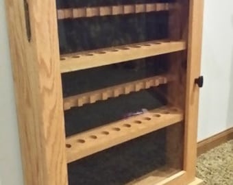 24 pipe rack display cabinet solid oak with door 8 inch between bowl shelf's