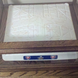 BASEBALL BASE display case solid oak cabinet shadow box image 6