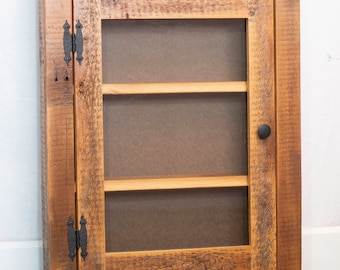 barn wood Essential Oil cabinet/rustic cabinet/reclaimed/cabinet    made from 1800 salvaged   barn wood