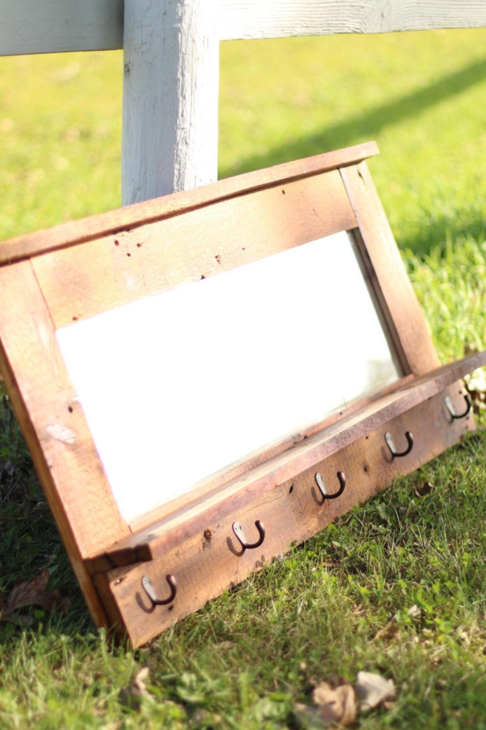 Barn Wood Mirror coat Rack W/shelf Entryway Mirror Made From Etsy
