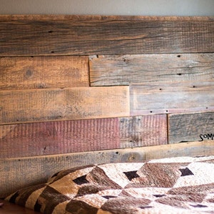 Barn wood rustic,weathered  headboard made from 1800s reclaimed  minnesota barn wood