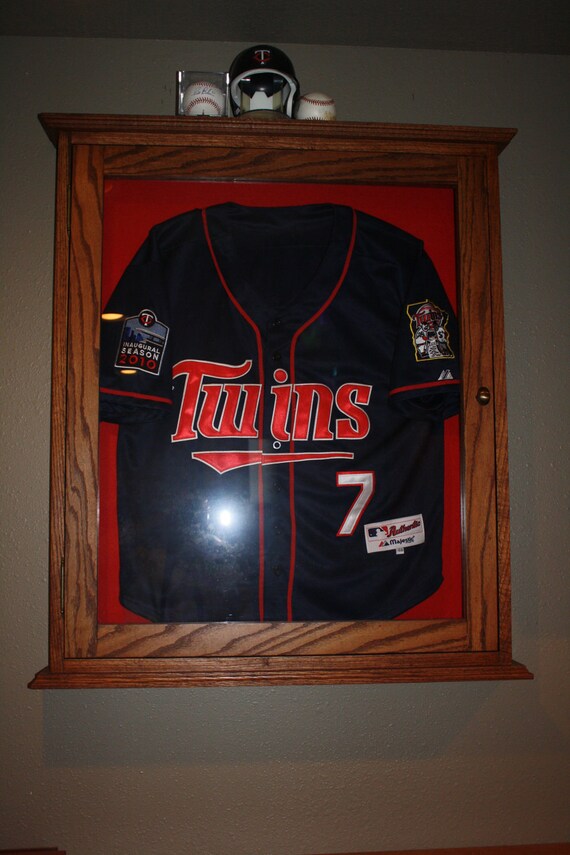 Shadow Box Jersey Display Case Oak Etsy
