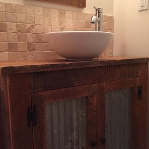 Barn wood bathroom vanity  rustic reclaimed barnwood