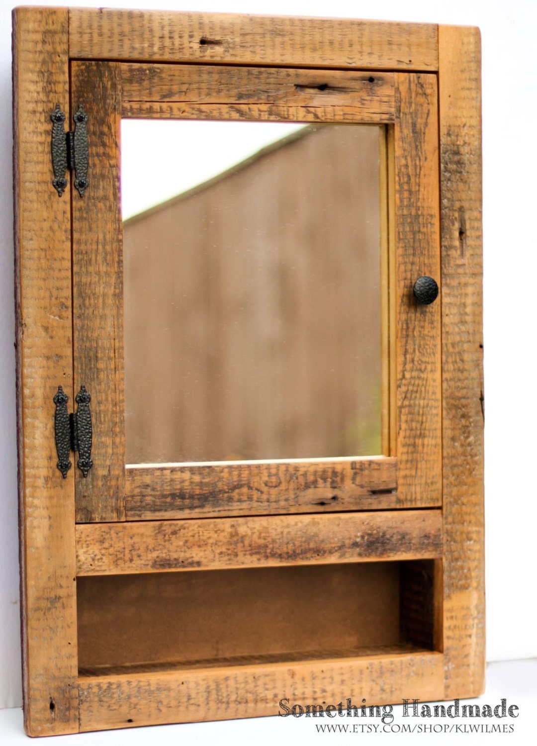 Barn Wood Medicine Cabinet With Open Shelf Made From 1800s Barn Wood Medicine Cabinet With Open, Barn Wood Medicine Cabinet With Mirror