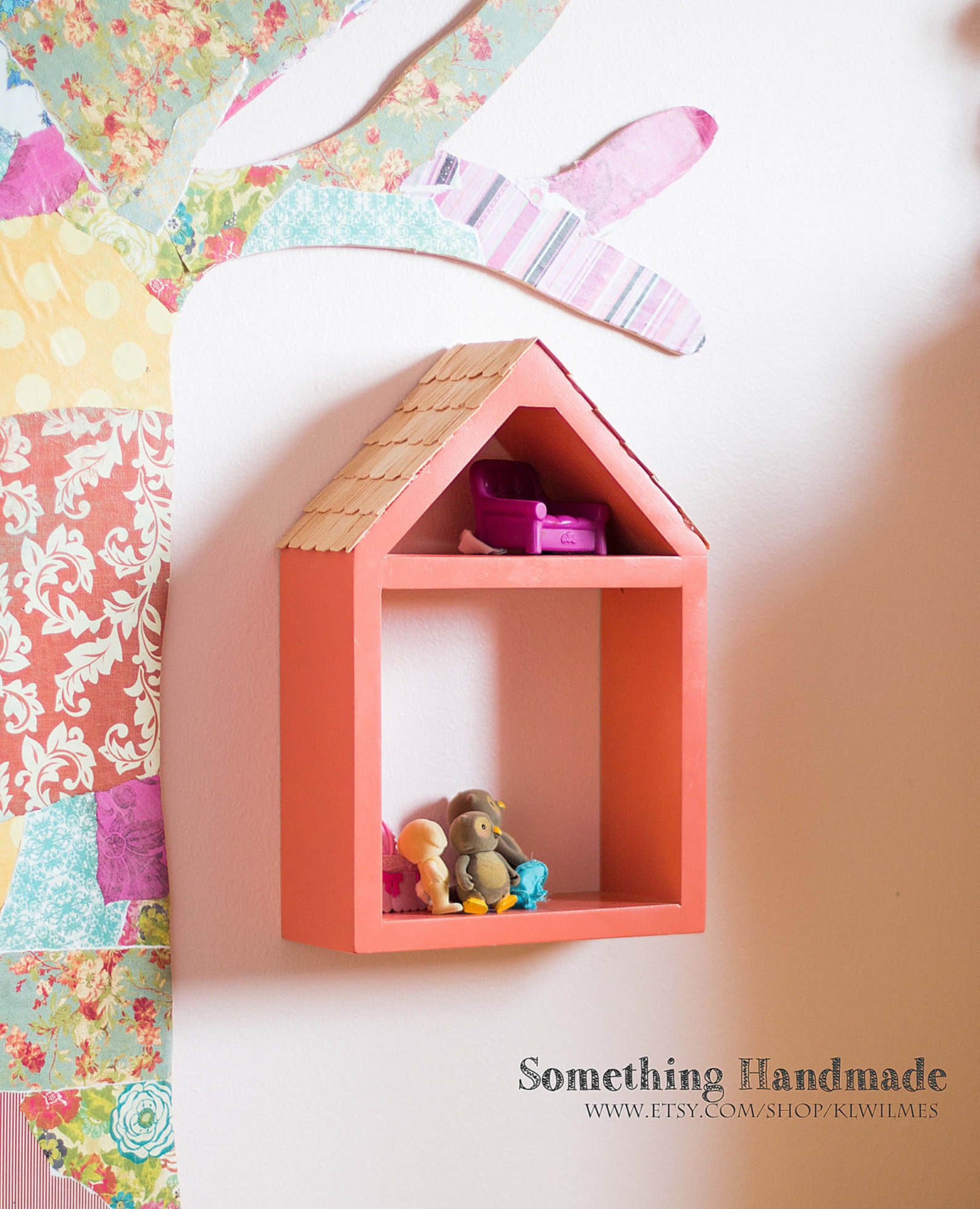 Wall Shelf Doll House Custom Colors Etsy