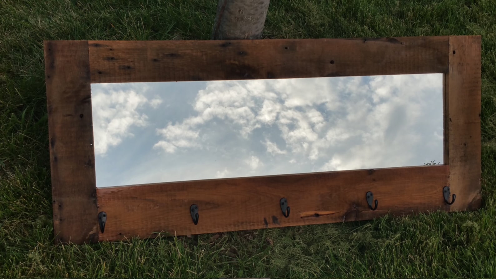 Barn Wood Mirror coat Rack Entryway Mirror Made From 1892 Etsy