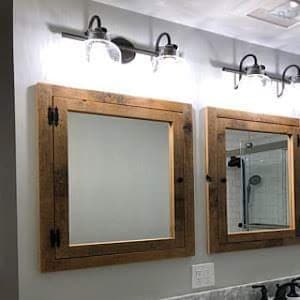 rustic Recessed barn wood Medicine  cabinet with mirror made from 1800 s   barn wood