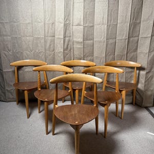 Set of 6 Hans Wegner ‘Heart’ Chairs for Fritz Hansen – Danish Mid-Century Modern Design