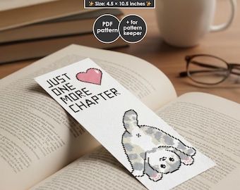 Kreuzstich Lesezeichen Muster PDF | Lesezeichen Katze | Anfänger Freundliches Nadeldesign