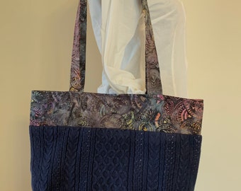 Upcycled sweater bag