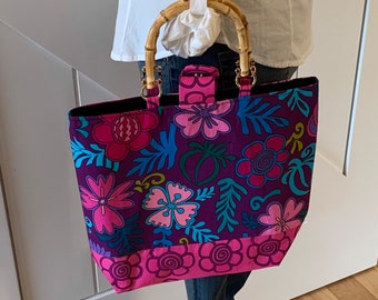 Purse with bamboo handles