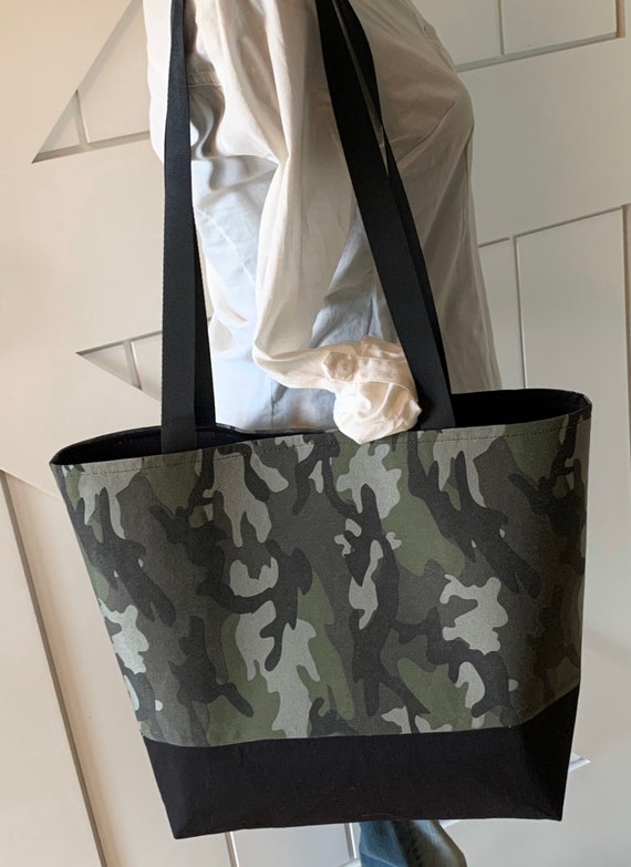 Camo Tote Bag Upcycled From A Women's Blouse - Etsy