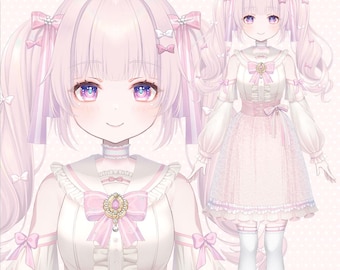 Live2D VTuber Model - Kawaii Pink Ribbon Idol