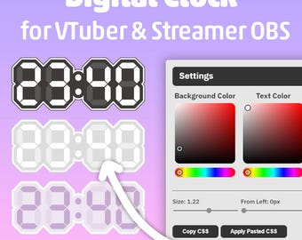 Customizable Digital Clock for VTuber & Streamer OBS
