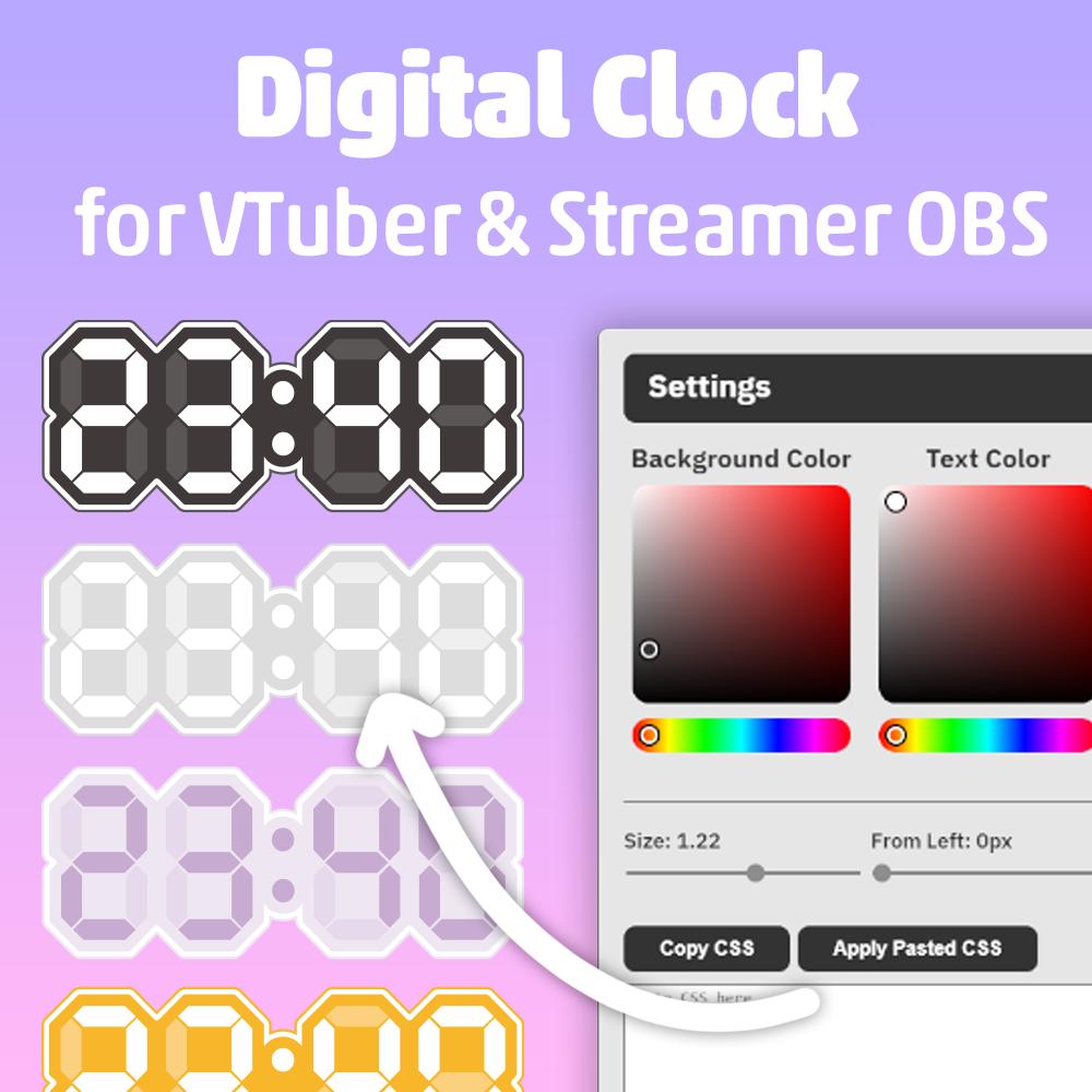 Customizable Digital Clock for Vtuber & Streamer OBS - Etsy